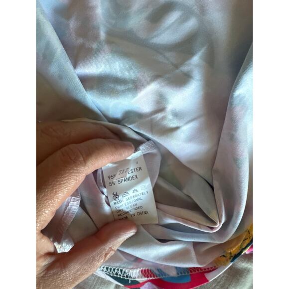 Plus Size All Over Print Front Pleated Bodycon Midi Dress size 2XL - Picture 6 of 6